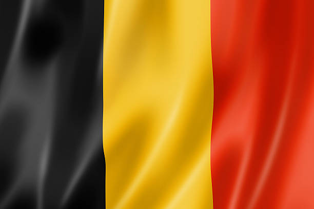 "Belgium flag, three dimensional render, satin texture"